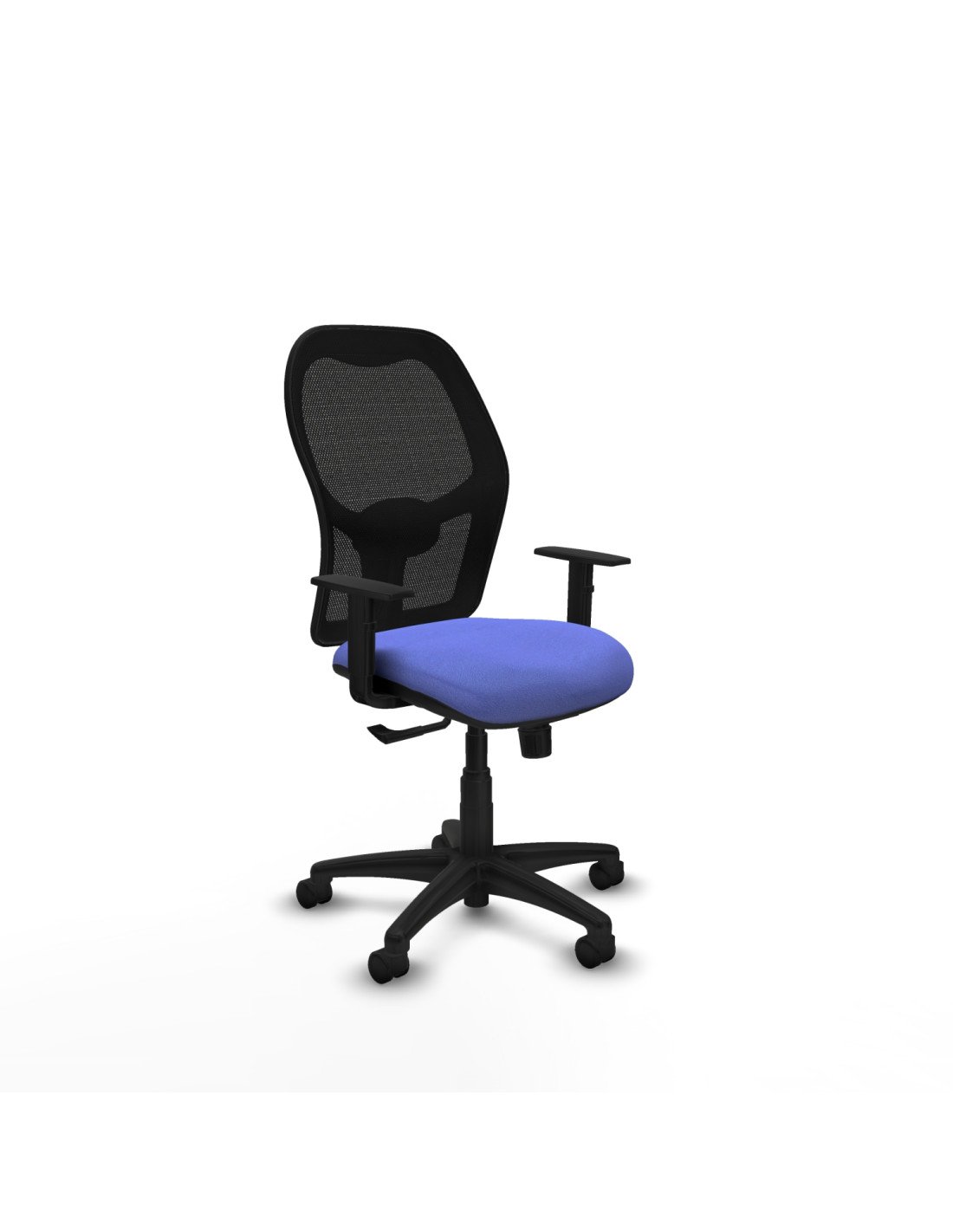 Piqueras y Crespo Aloc?n sincro malla negra bali azul claro brazos 1D base poliamida ruedas nailon 50mm