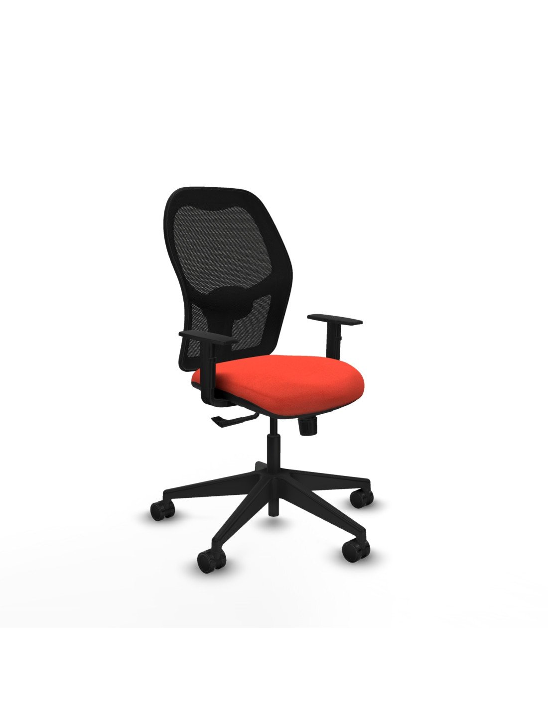 Piqueras y Crespo Aloc?n sincro malla negra bali naranja oscuro brazos 1D base piramidal  ruedas nailon 65mm