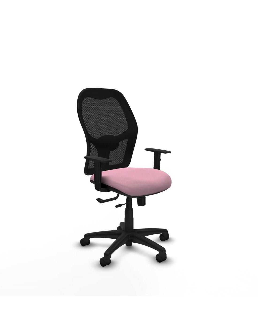 Piqueras y Crespo Aloc?n traslack malla negra bali rosa brazos 1D base poliamida ruedas nailon 50mm