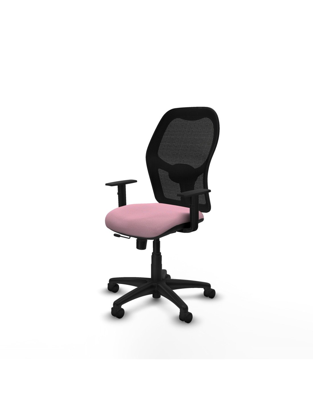 Piqueras y Crespo Aloc?n traslack malla negra bali rosa brazos 1D base poliamida  ruedas nailon 50mm