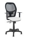 Piqueras y Crespo Silla Aloc?n traslack malla negra asiento bali blanco brazos regulables