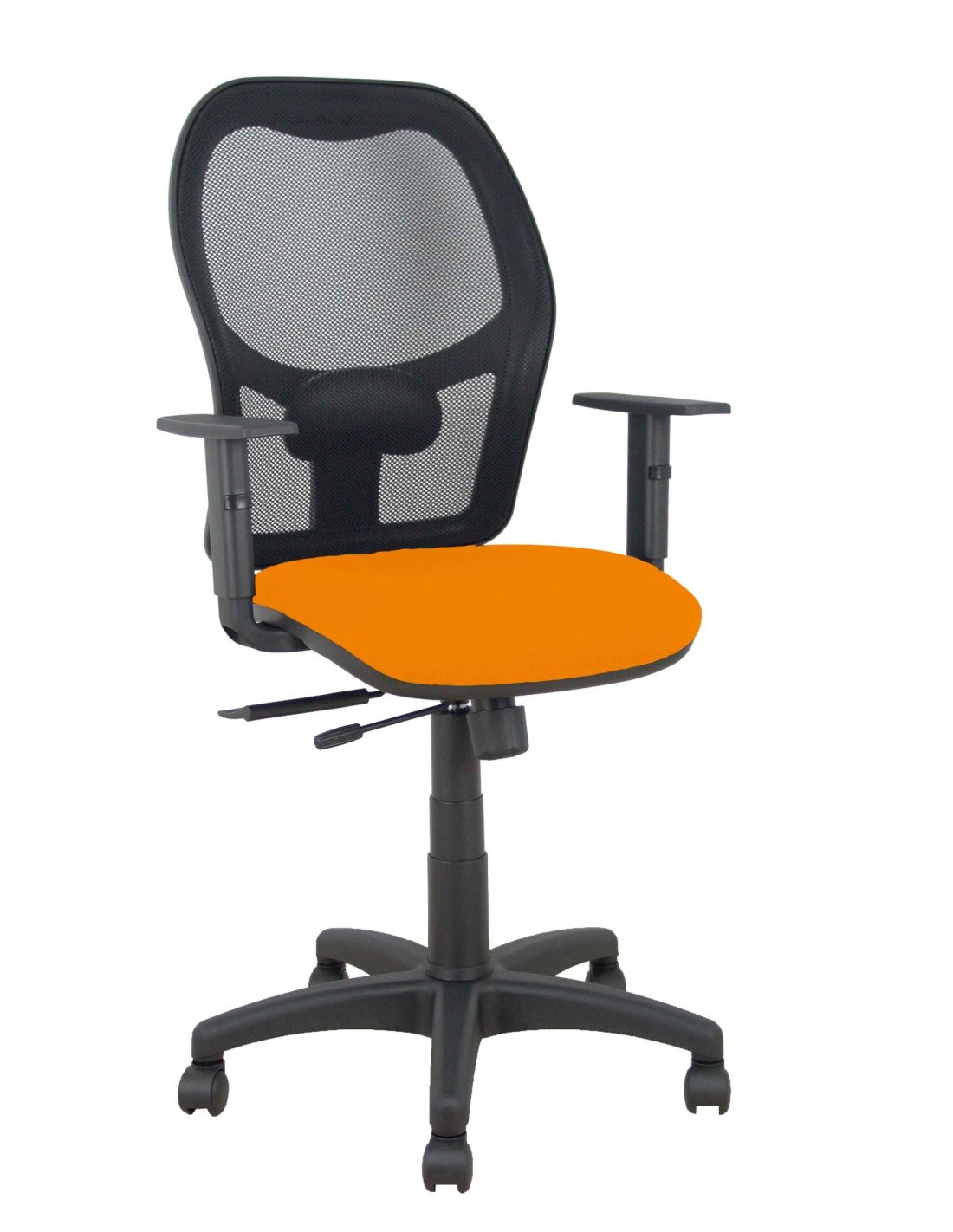 Piqueras y Crespo Silla Aloc?n traslack malla negra asiento bali naranja oscuro brazos regulables