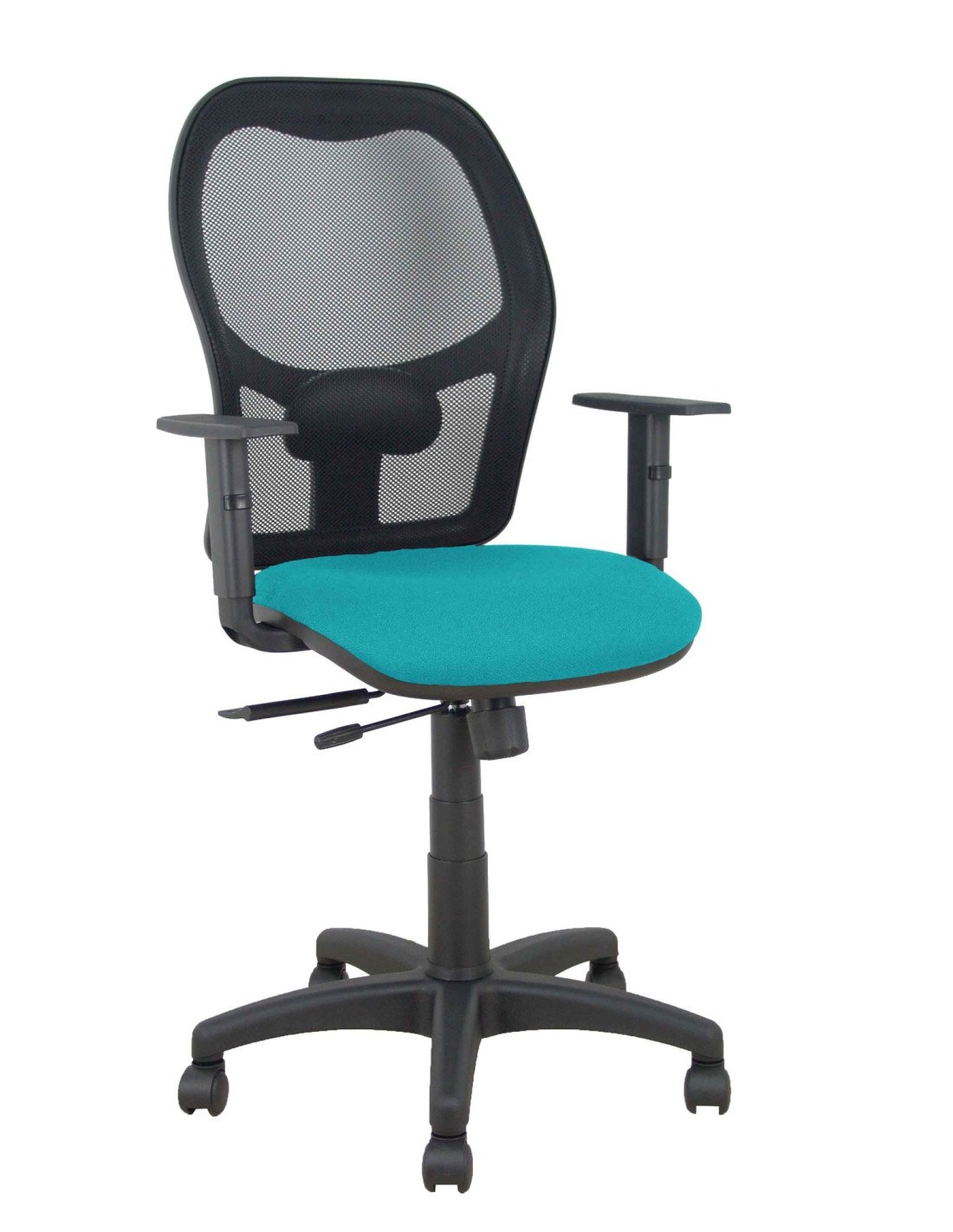 Piqueras y Crespo Silla Aloc?n traslack malla negra asiento bali turquesa brazos regulables