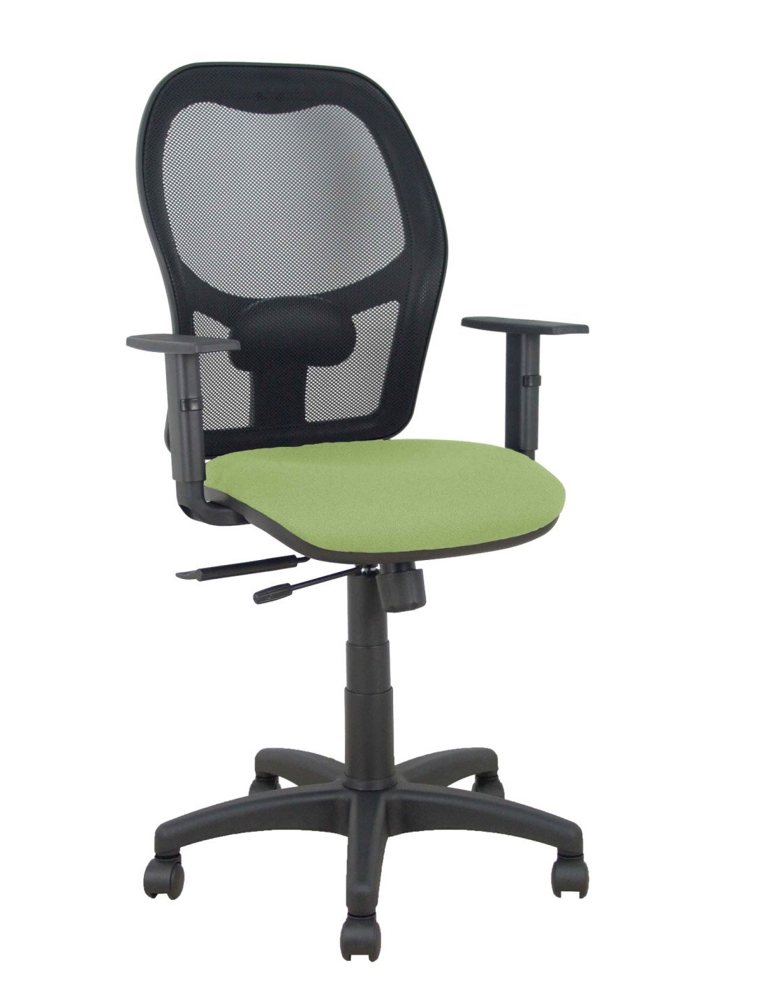 Piqueras y Crespo Silla Aloc?n traslack malla negra asiento bali verde oliva brazos regulables