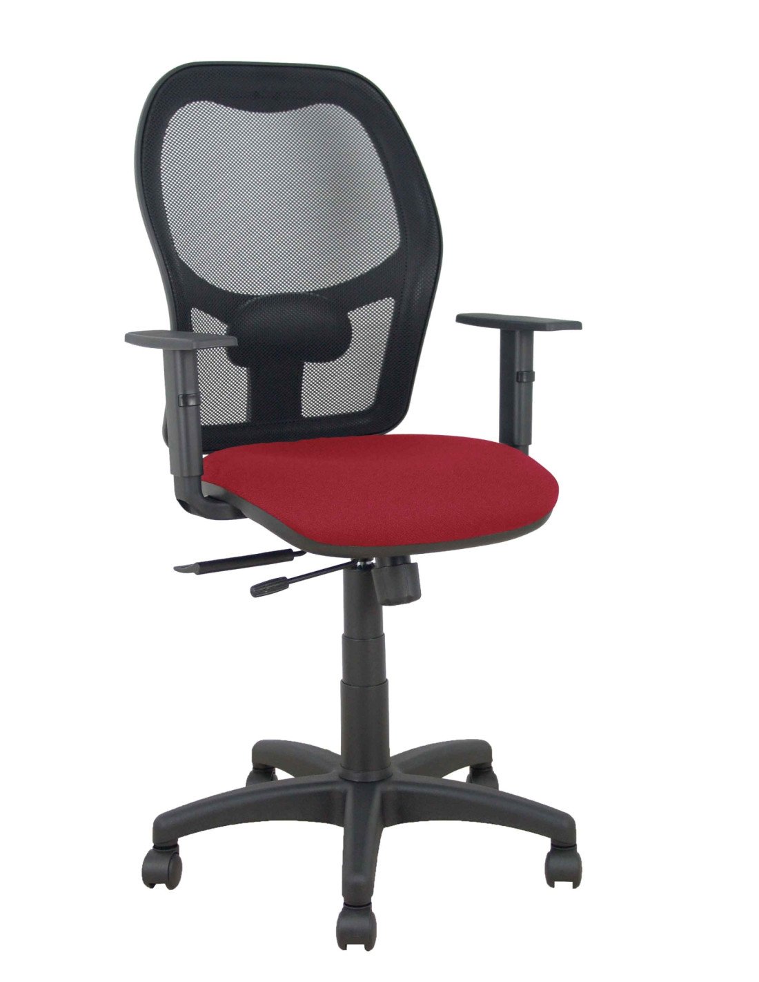 Piqueras y Crespo Silla Aloc?n traslack malla negra asiento bali granate brazos regulables