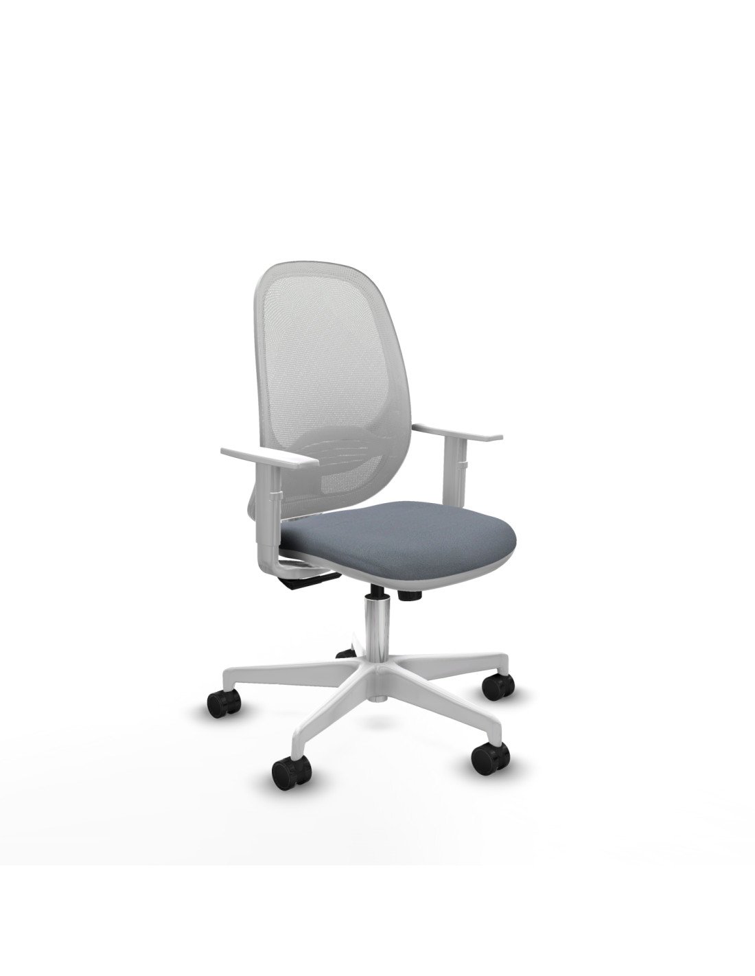 Piqueras y Crespo Cilanco blanca sincro malla blanca bali gris brazos blancos base blanca ruedas 65mm nailon