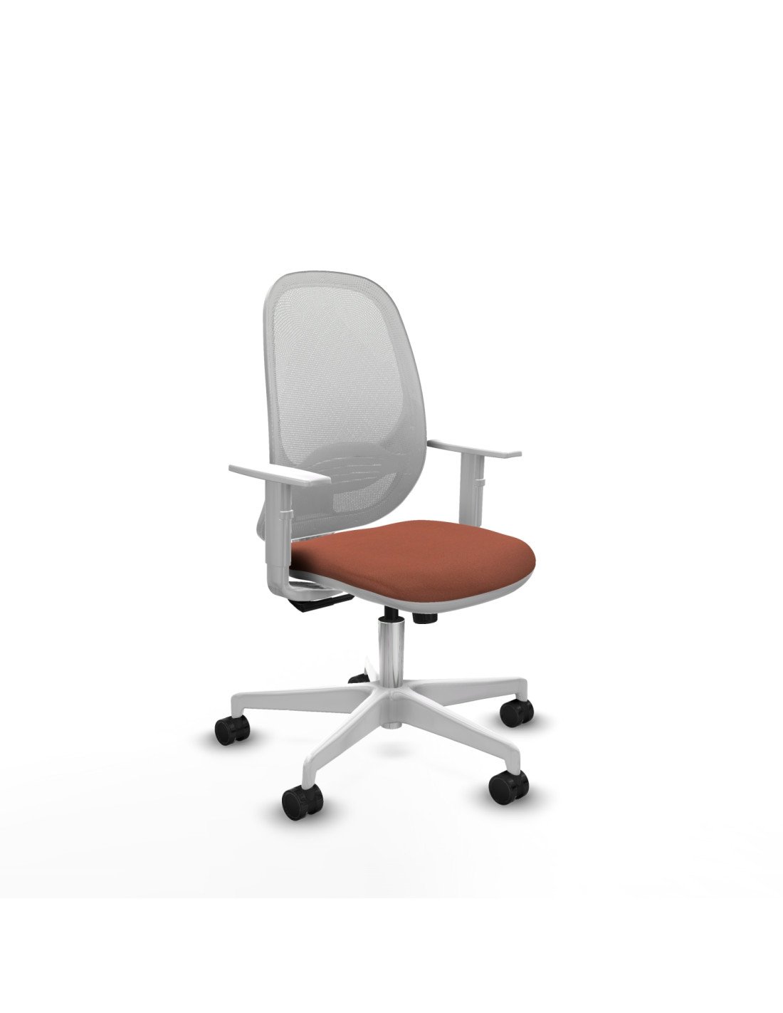 Piqueras y Crespo Cilanco blanca sincro malla blanca bali marr?n brazos blancos base blanca ruedas 65mm nailon