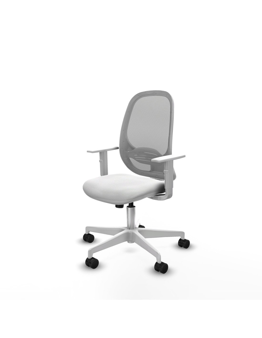 Piqueras y Crespo Cilanco blanca sincro malla gris bali blanco brazos blancos base blanca ruedas 65mm nailon