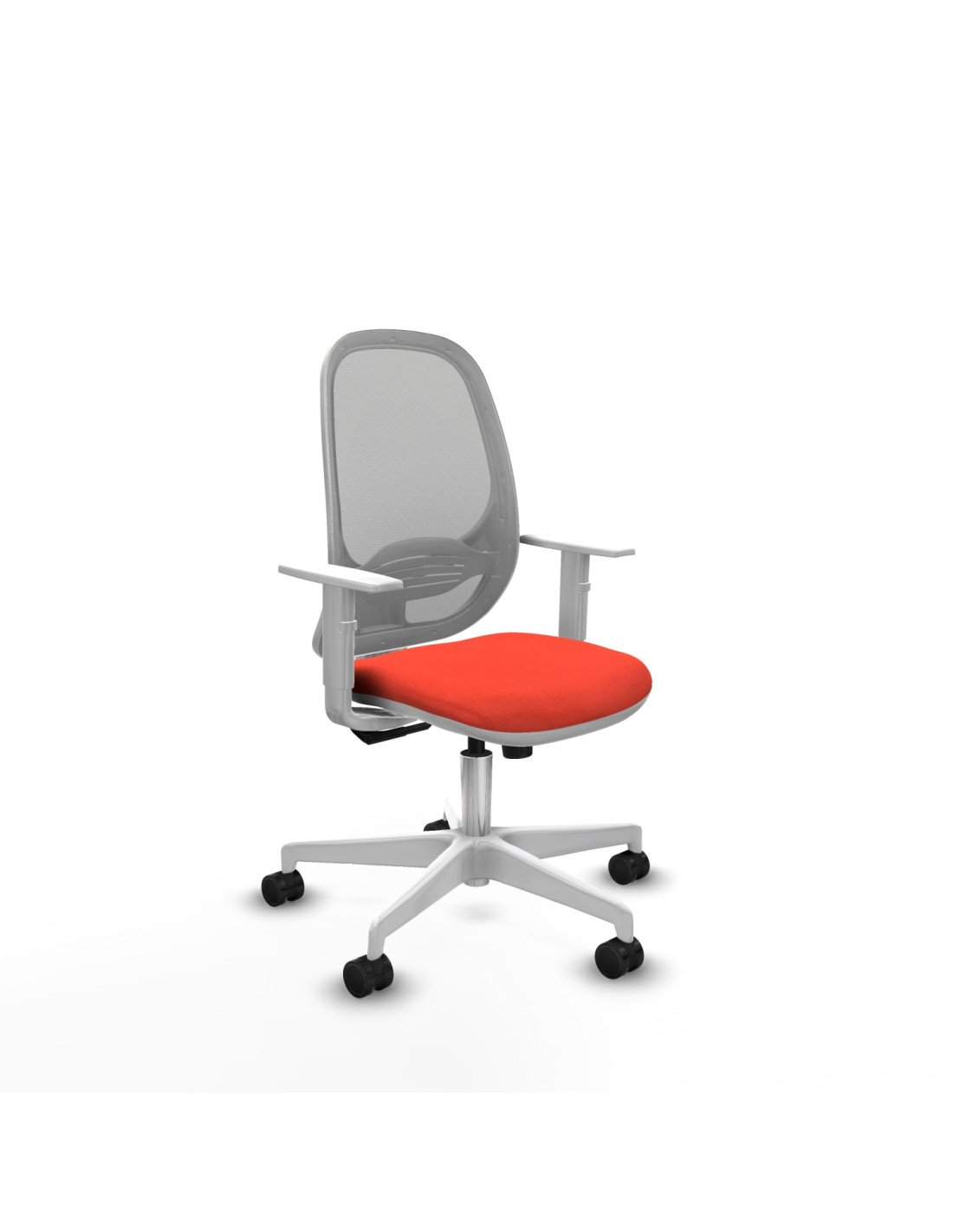 Piqueras y Crespo Cilanco blanca sincro malla gris bali naranja oscuro brazos blancos base blanca ruedas 65mm nailon