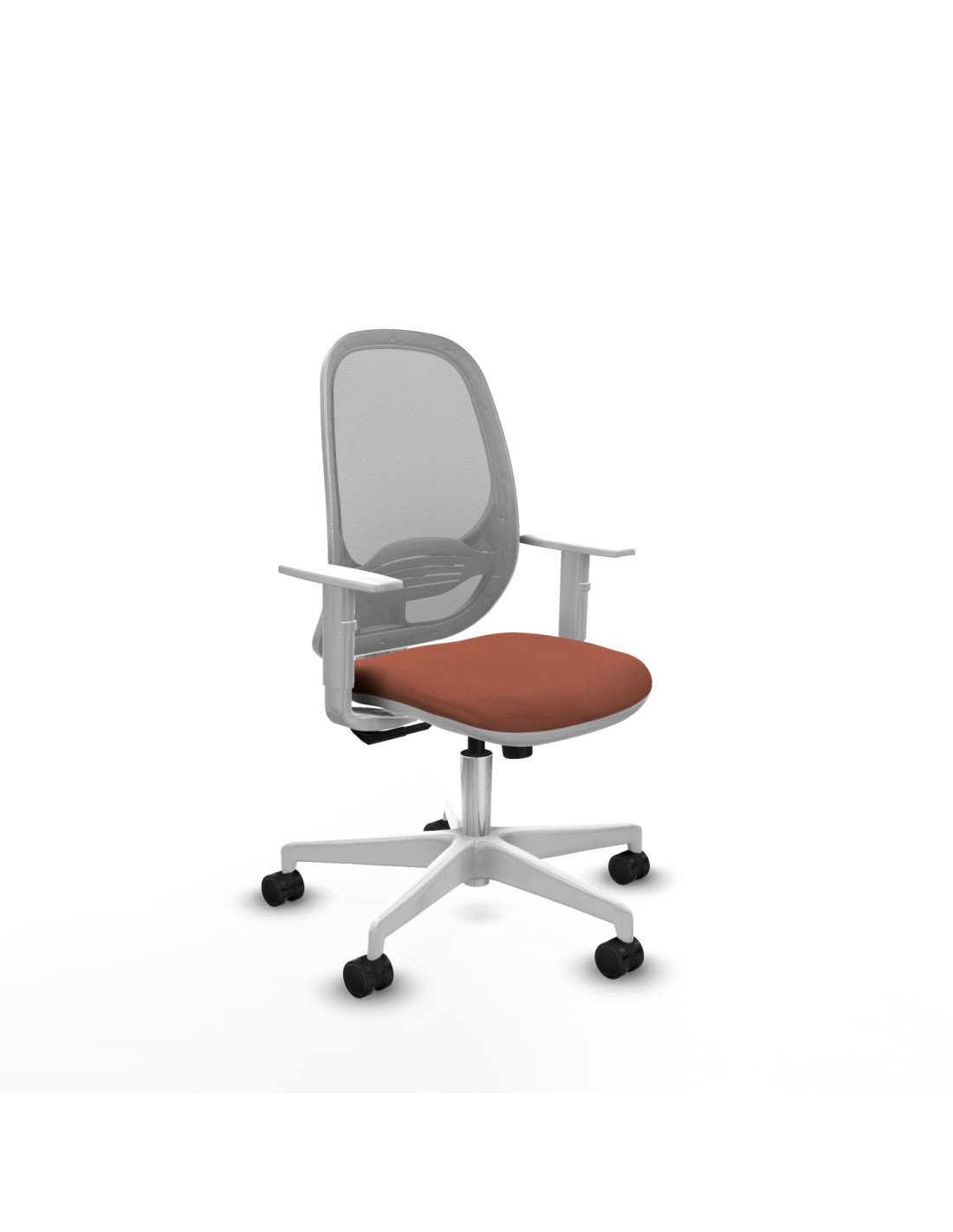 Piqueras y Crespo Cilanco blanca sincro malla gris bali marr?n brazos blancos base blanca ruedas 65mm nailon