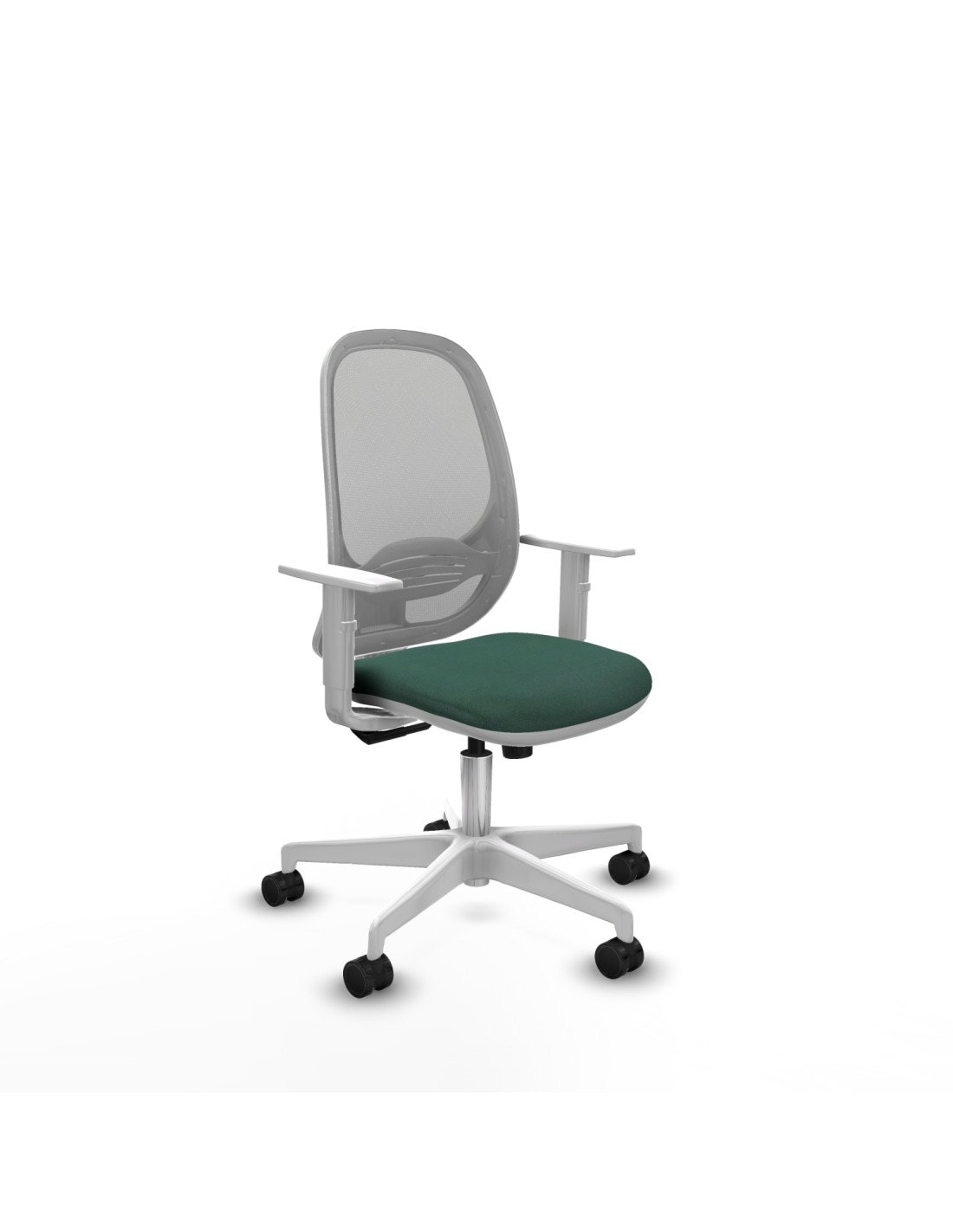 Piqueras y Crespo Cilanco blanca sincro malla gris bali verde botella brazos blancos base blanca ruedas 65mm nailon