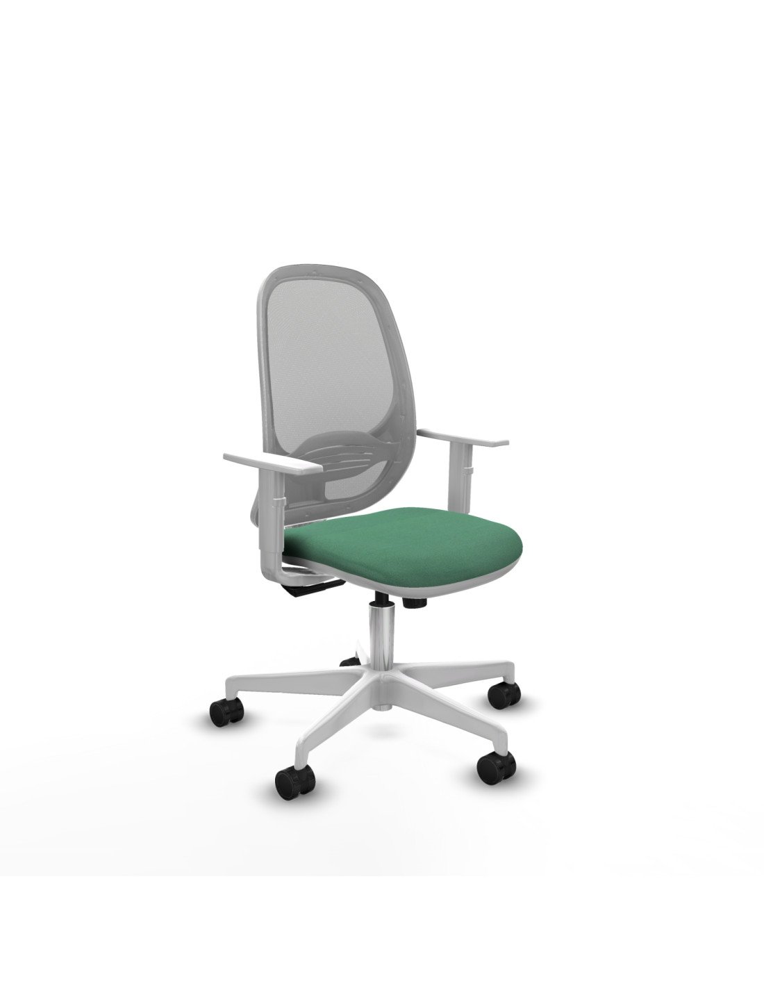 Piqueras y Crespo Cilanco blanca sincro malla gris bali verde esmeralda brazos blancos base blanca ruedas 65mm nailon