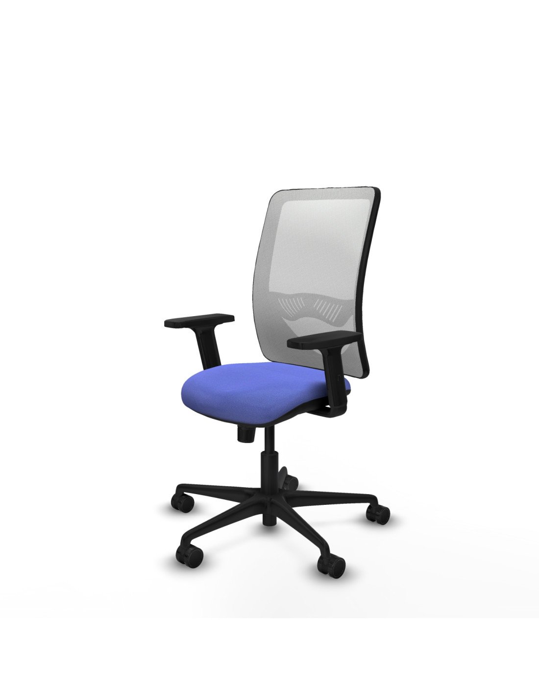 Piqueras y Crespo Zulema sincro malla blanca bali azul claro brazos 2D base nailon  ruedas 65mm nailon