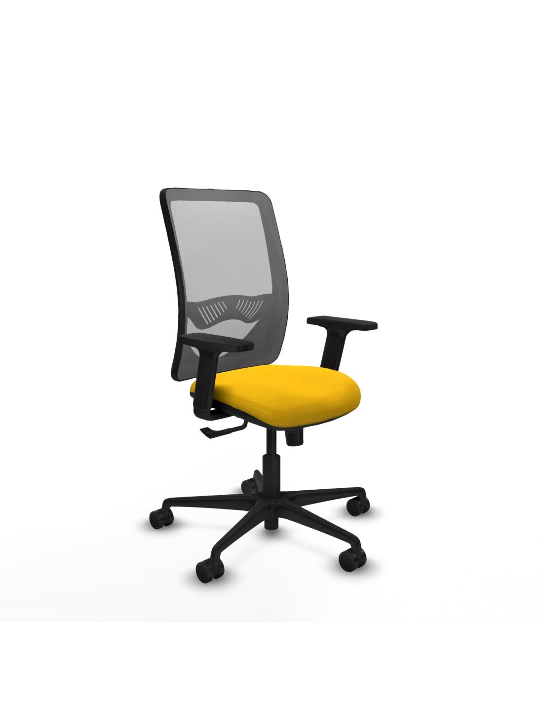 Piqueras y Crespo Zulema sincro malla gris bali amarillo brazos 2D base nailon  ruedas 65mm nailon