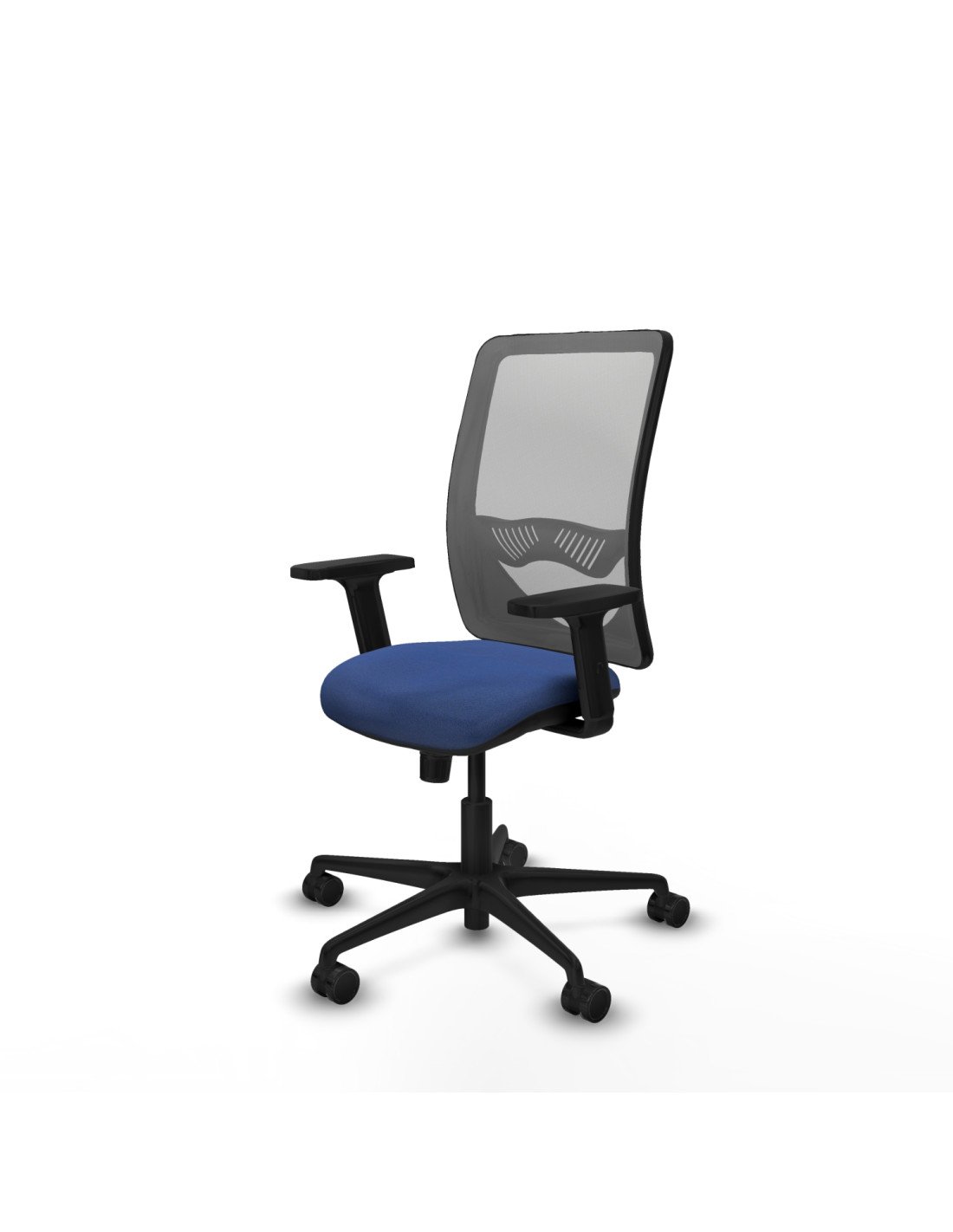 Piqueras y Crespo Zulema sincro malla gris bali azul marino brazos 2D base nailon  ruedas 65mm nailon