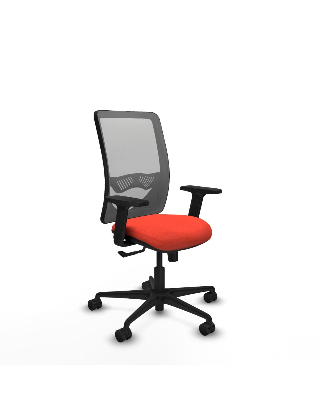 Piqueras y Crespo Zulema sincro malla gris bali naranja oscuro brazos 2D base nailon  ruedas 65mm nailon