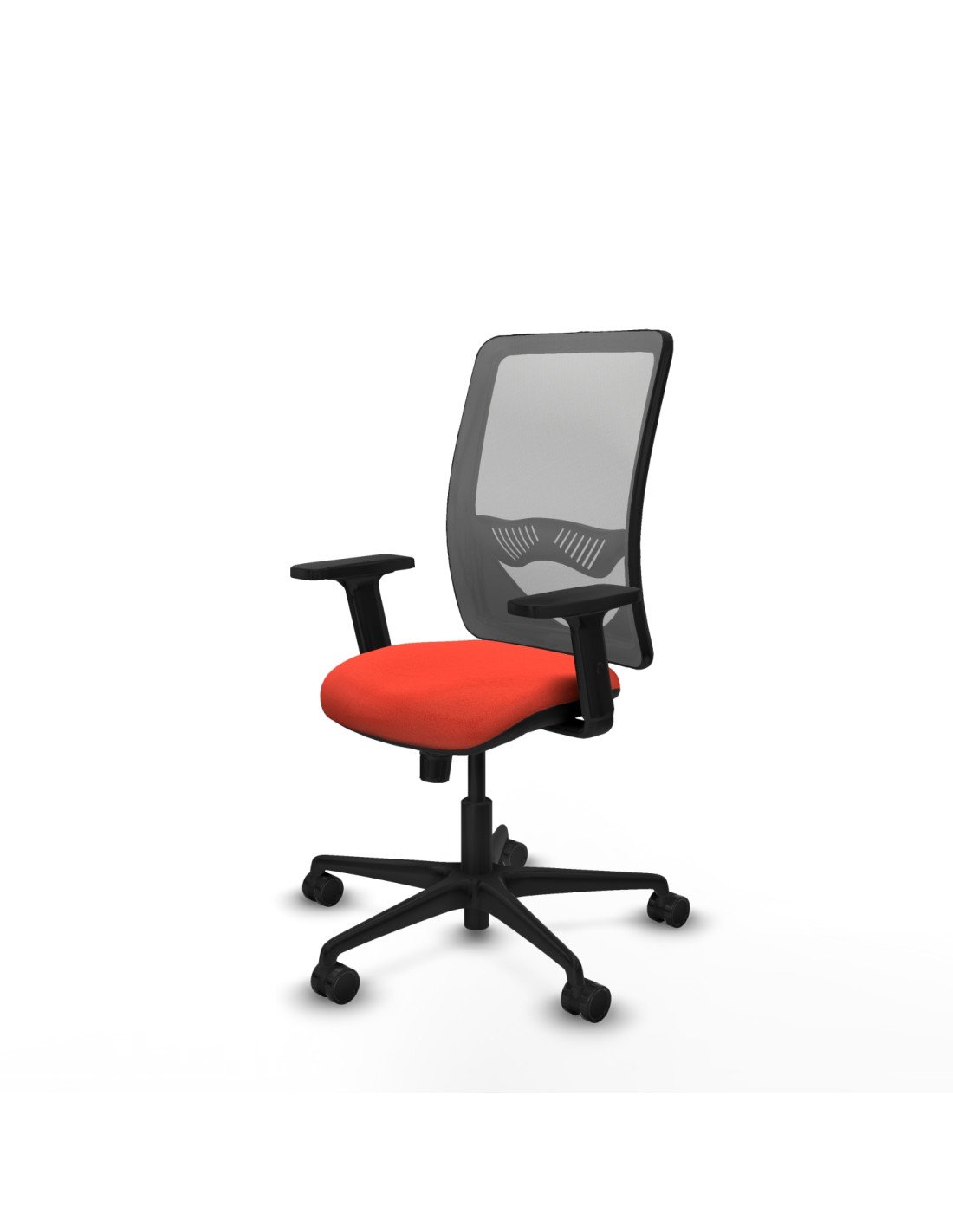 Piqueras y Crespo Zulema sincro malla gris bali naranja oscuro brazos 2D base nailon  ruedas 65mm nailon