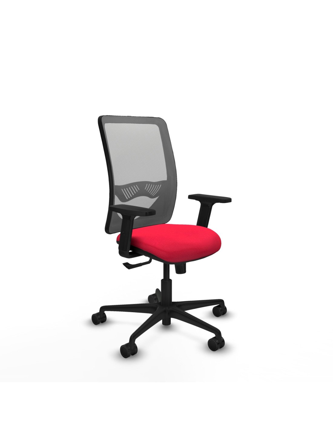 Piqueras y Crespo Zulema sincro malla gris bali rojo brazos 2D base nailon  ruedas 65mm nailon