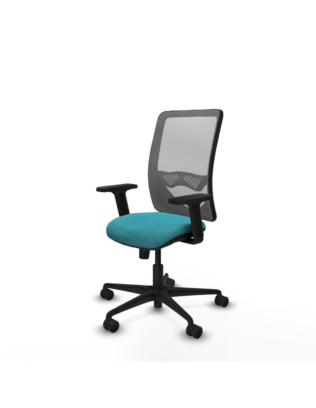 Piqueras y Crespo Zulema sincro malla gris bali turquesa brazos 2D base nailon  ruedas 65mm nailon