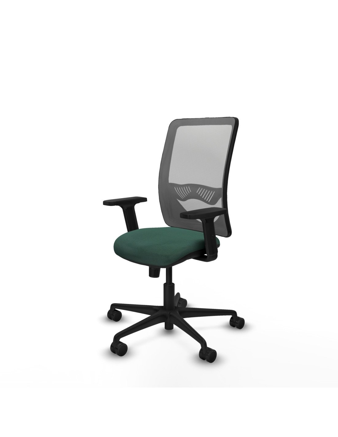 Piqueras y Crespo Zulema sincro malla gris bali verde botella brazos 2D base nailon  ruedas 65mm nailon