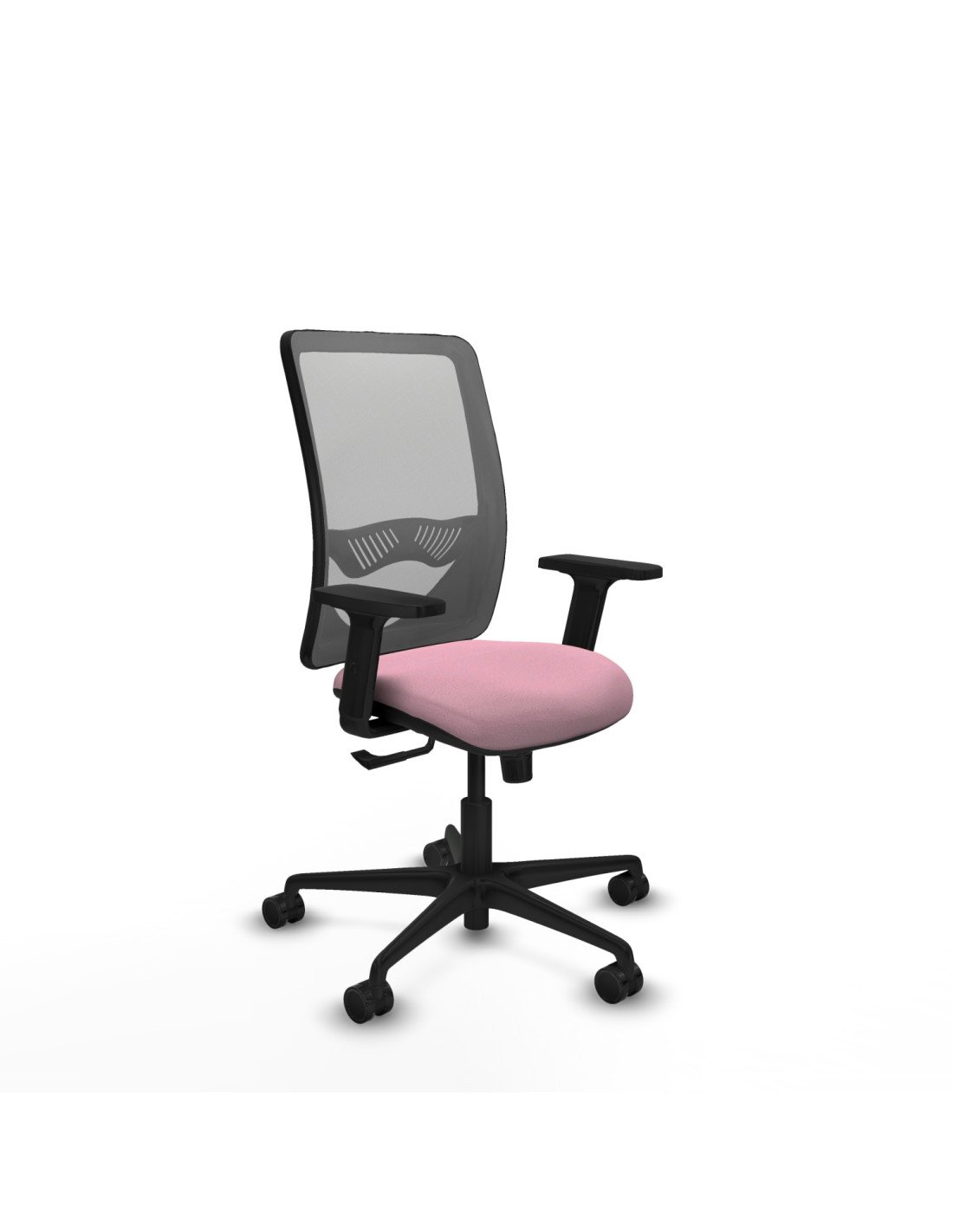 Piqueras y Crespo Zulema sincro malla gris bali rosa brazos 2D base nailon  ruedas 65mm nailon