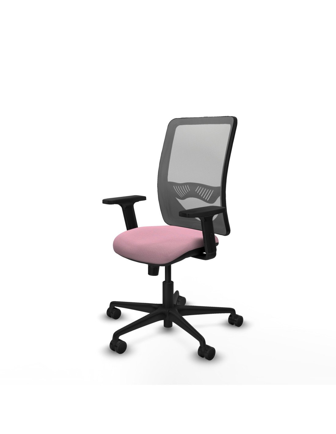 Piqueras y Crespo Zulema sincro malla gris bali rosa brazos 2D base nailon  ruedas 65mm nailon