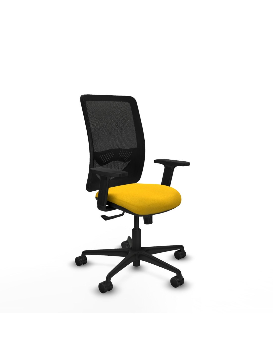 Piqueras y Crespo Zulema sincro malla negra bali amarillo brazos 2D base nailon  ruedas 65mm nailon