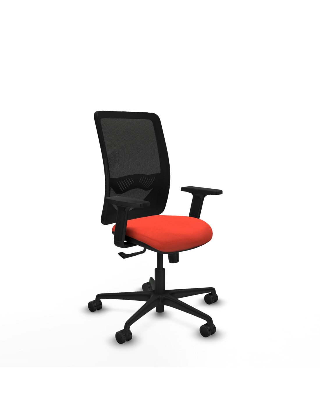 Piqueras y Crespo Zulema sincro malla negra bali naranja oscuro brazos 2D base nailon ruedas 65mm nailon