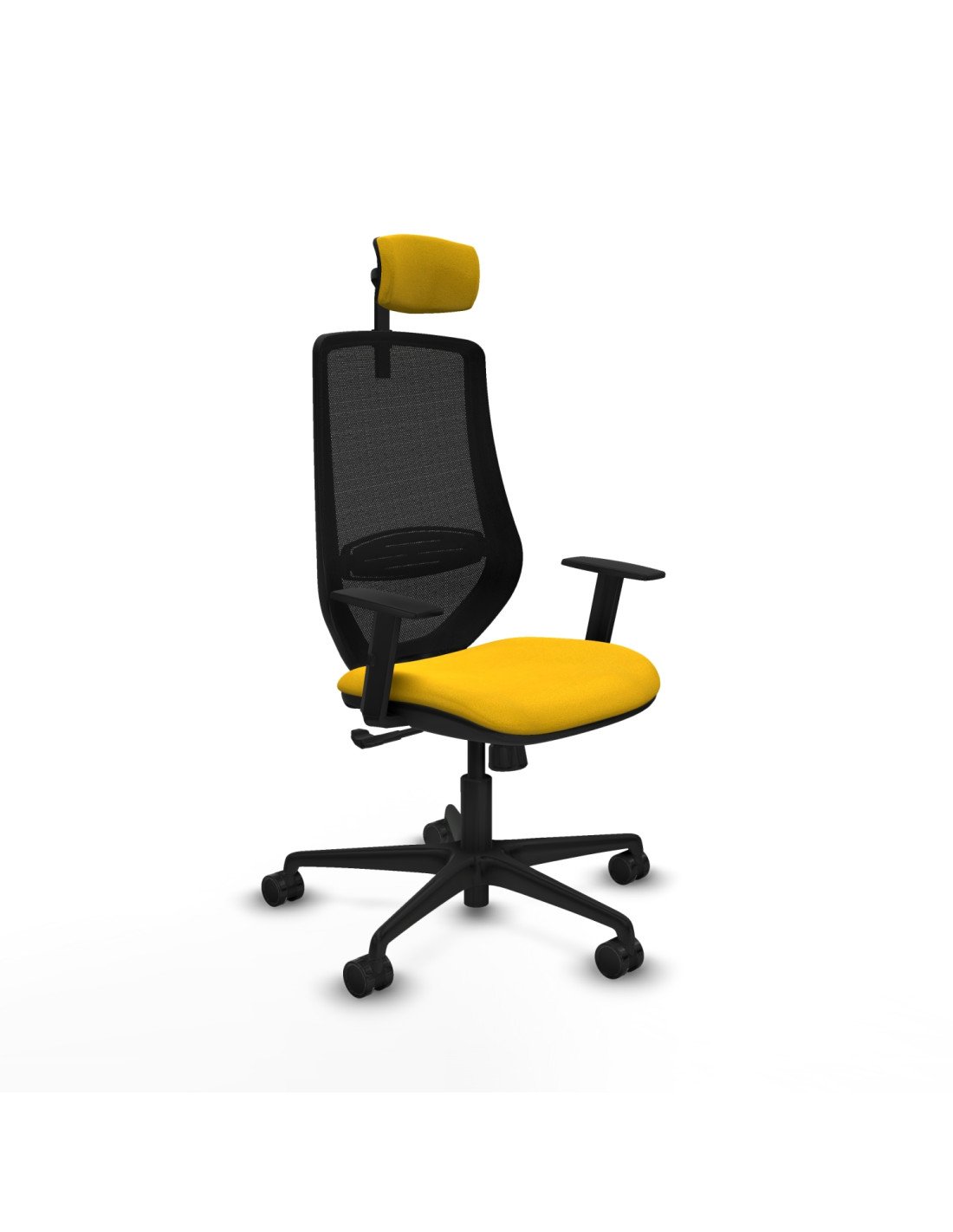 Piqueras y Crespo Mardos sincro bali amarillo brazos 1D base nailon ruedas 65mm nailon cabecero 2D