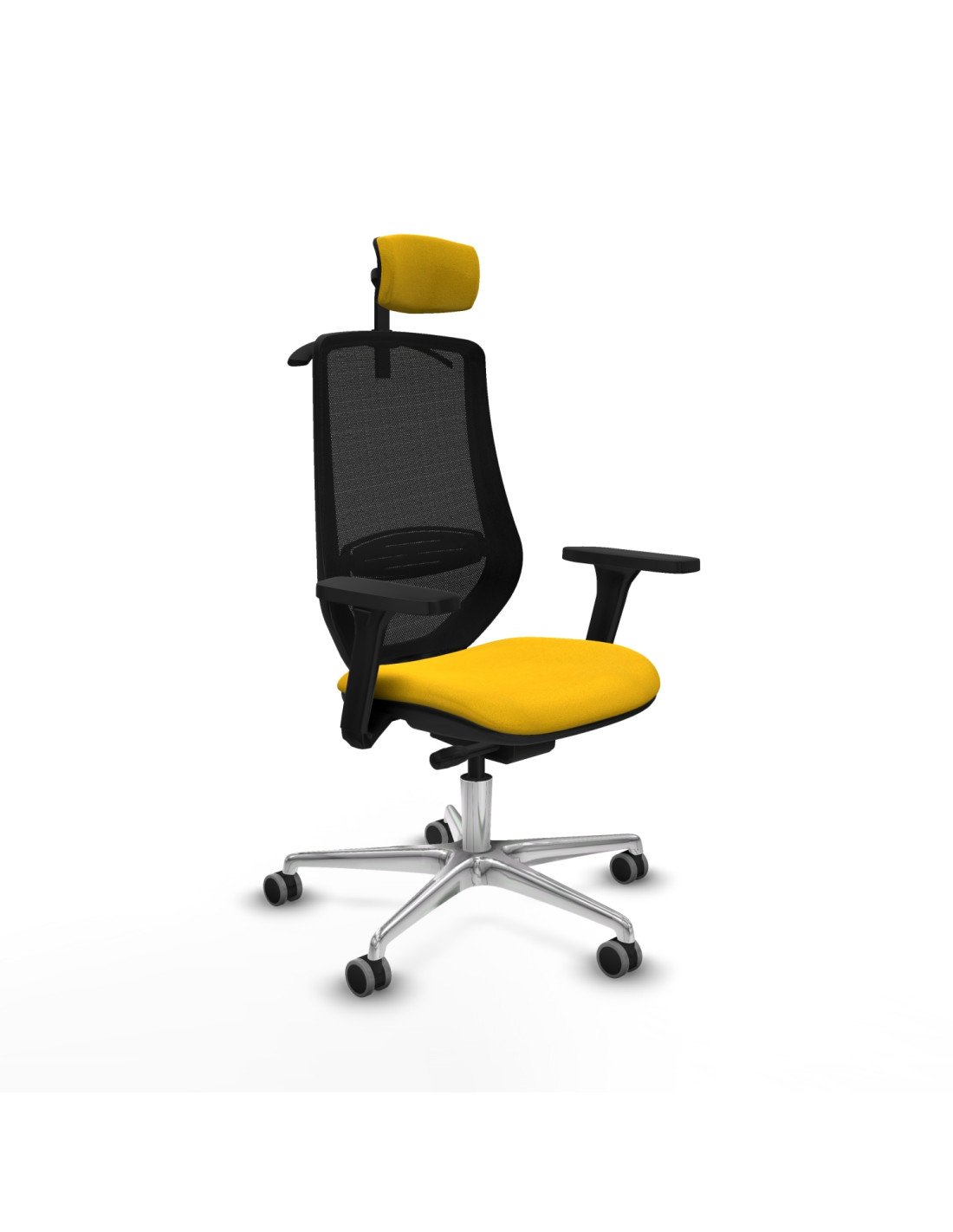 Piqueras y Crespo Mardos traslack bali amarillo brazos 3D base aluminio ruedas 65mm engomadas cabecero 2D perchero