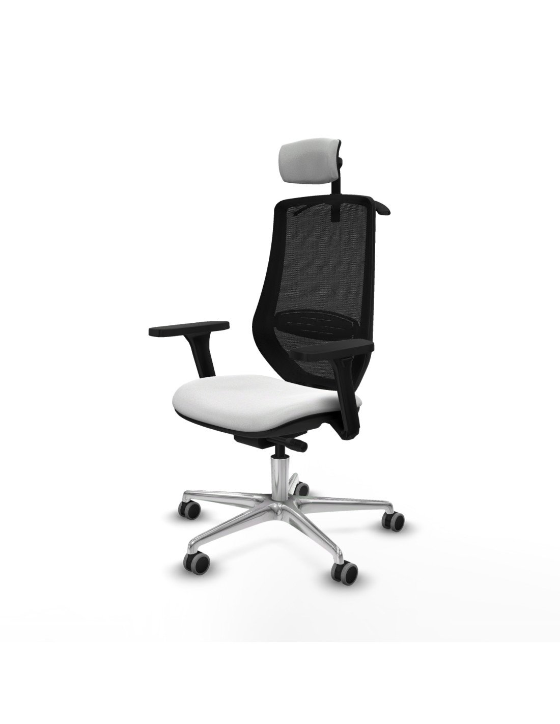 Piqueras y Crespo Mardos traslack bali blanco brazos 3D base aluminio ruedas 65mm engomadas cabecero 2D perchero