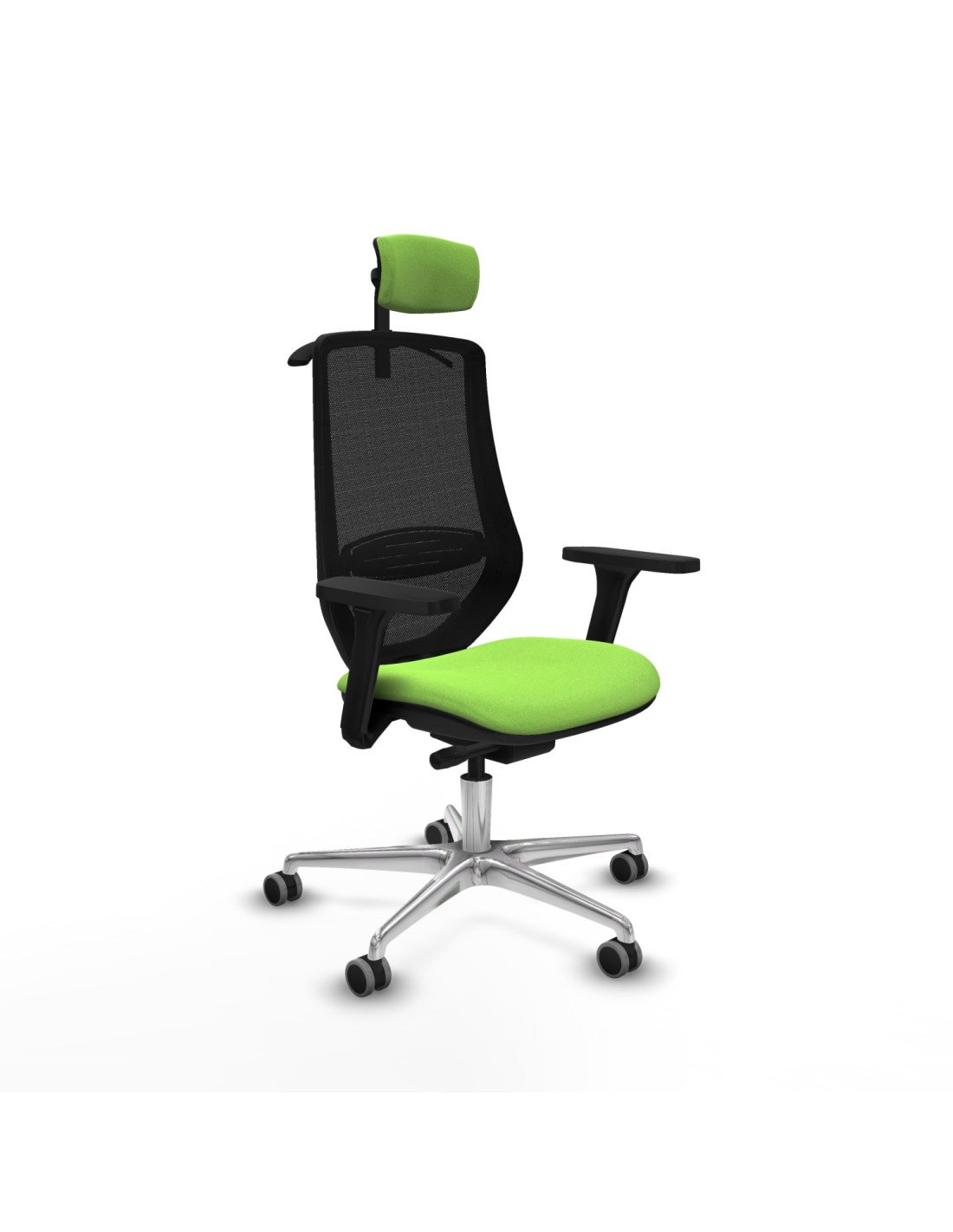 Piqueras y Crespo Mardos traslack bali pistacho brazos 3D base aluminio ruedas 65mm engomadas cabecero 2D perchero