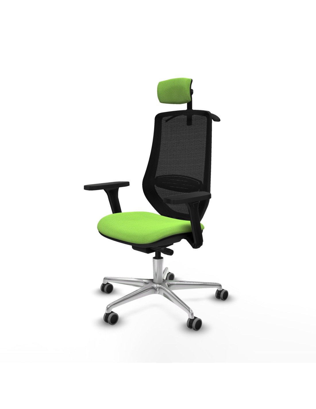 Piqueras y Crespo Mardos traslack bali pistacho brazos 3D base aluminio ruedas 65mm engomadas cabecero 2D perchero