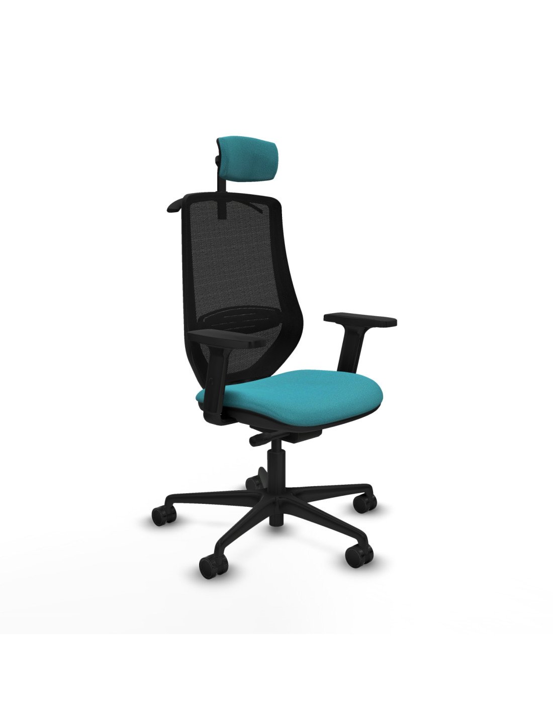 Piqueras y Crespo Mardos traslack bali turquesa brazos 2D base nailon ruedas 65mm nailon cabecero 2D perchero