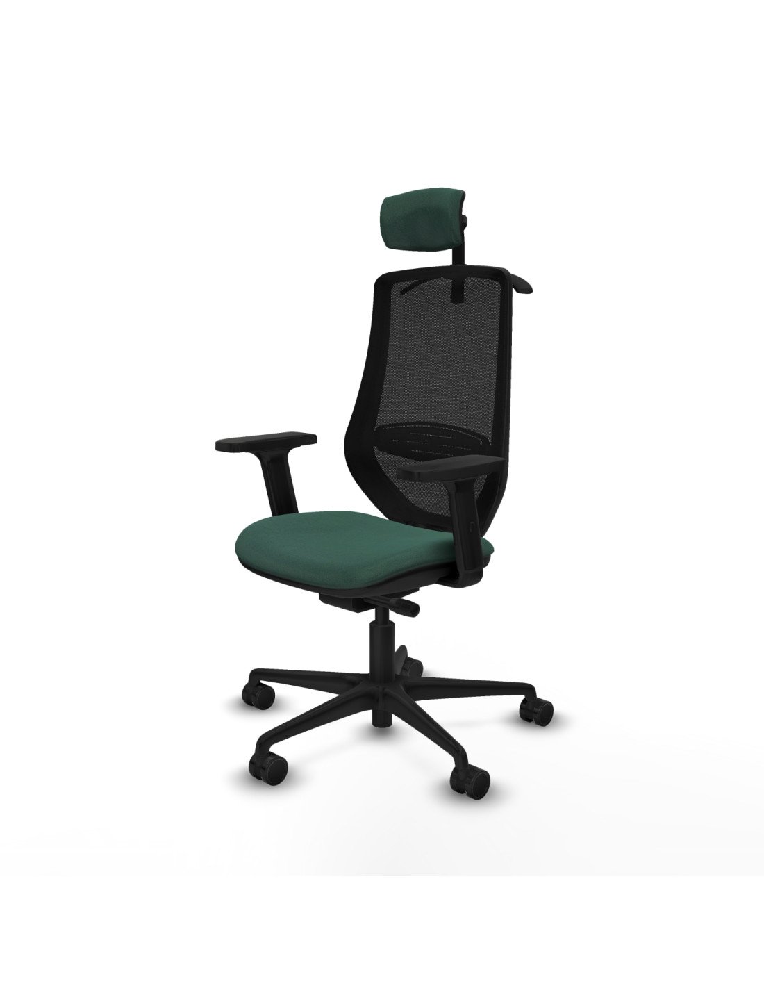 Piqueras y Crespo Mardos traslack bali verde botella brazos 2D base nailon ruedas 65mm nailon cabecero 2D perchero