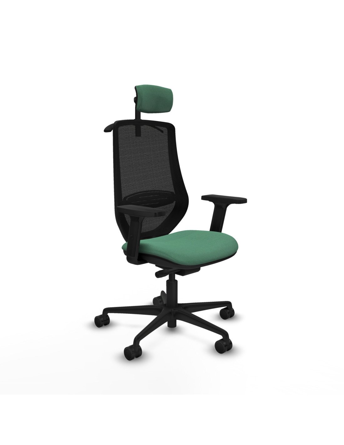 Piqueras y Crespo Mardos traslack bali verde esmeralda brazos 2D base nailon ruedas 65mm nailon cabecero 2D perchero