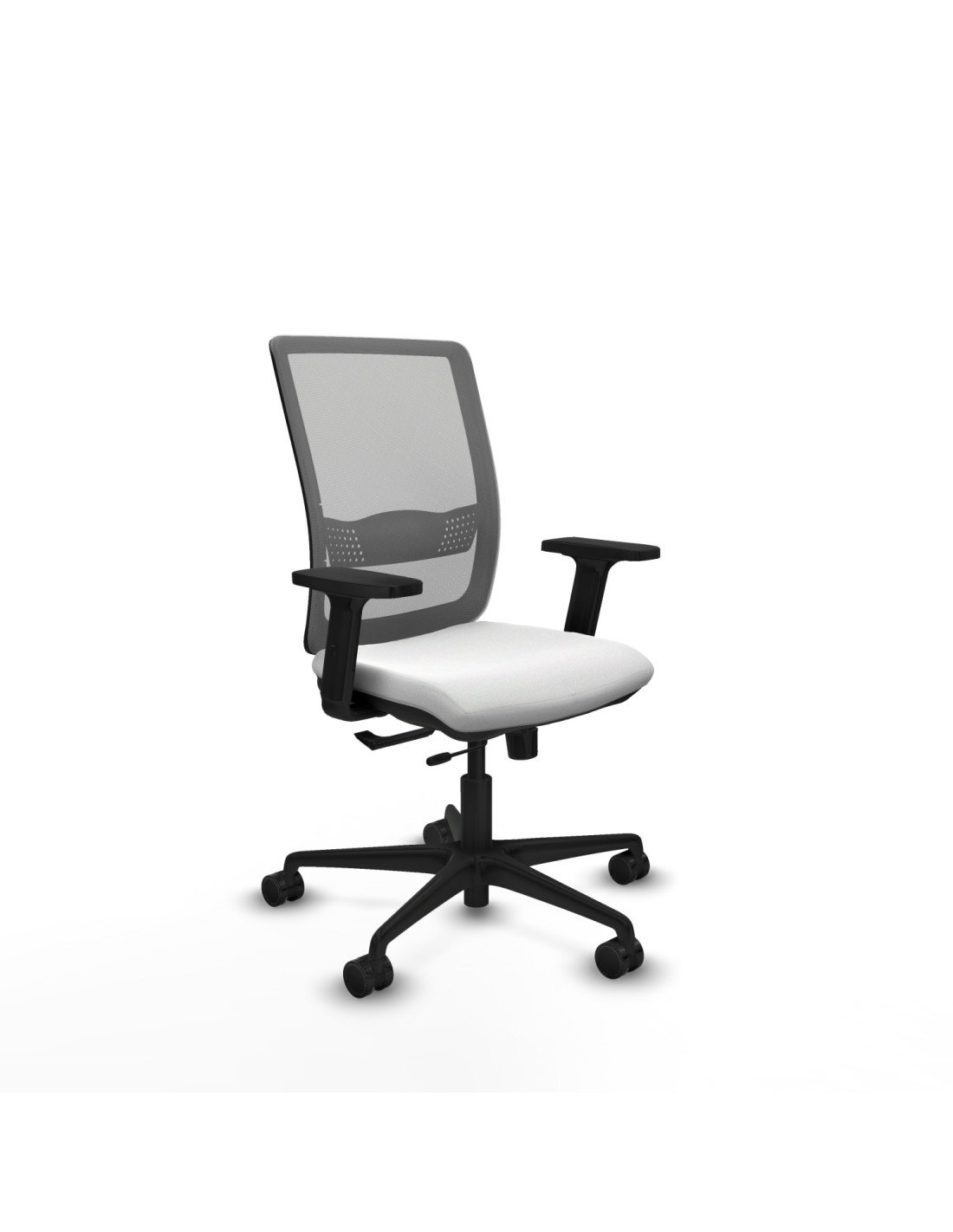 Piqueras y Crespo Haches traslack malla gris bali blanco brazos 2D base nailon ruedas 65mm nailon