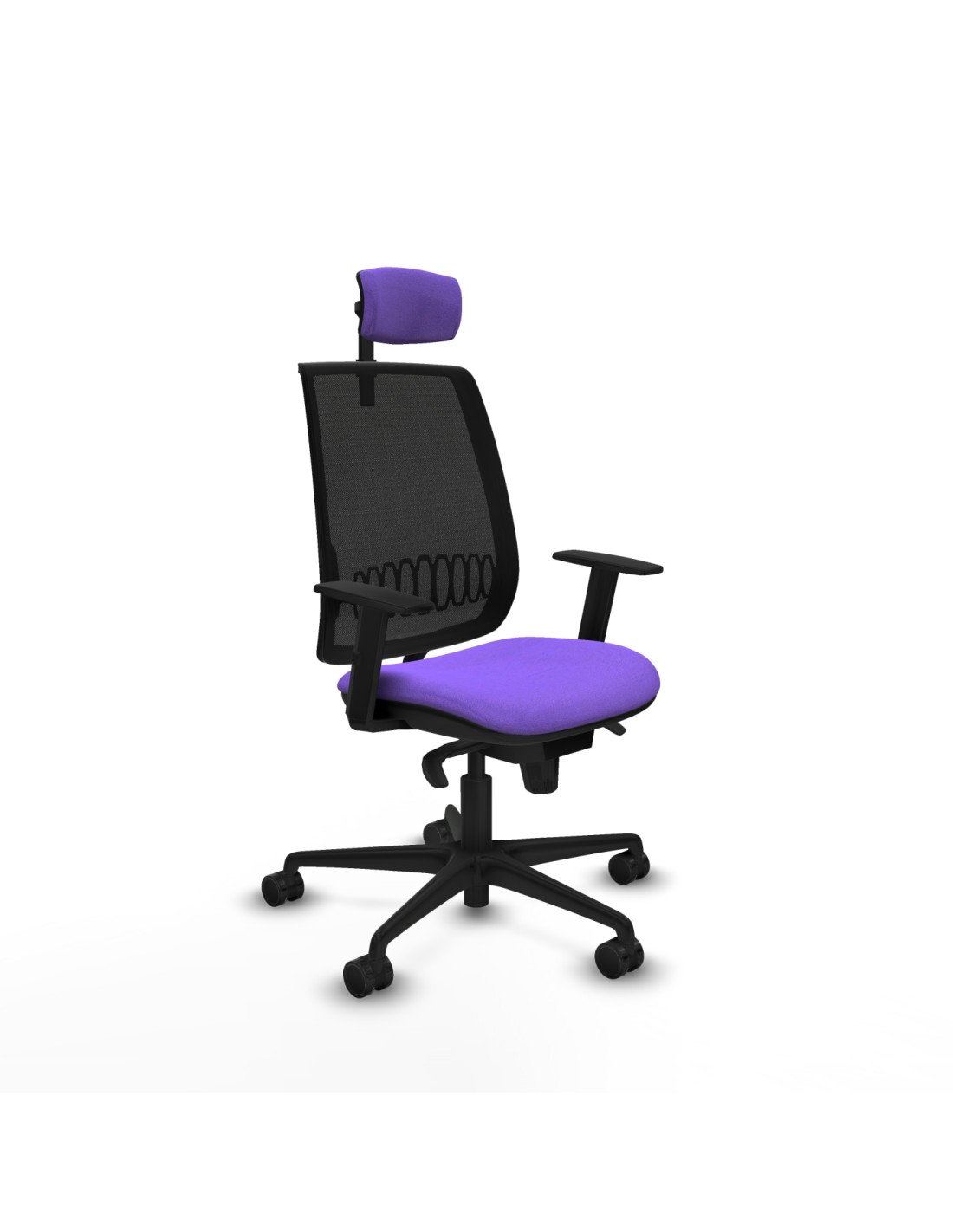 Piqueras y Crespo Alares sincro malla negra bali lila brazos 1D base nailon cabecero 2D ruedas 65 mm nailon