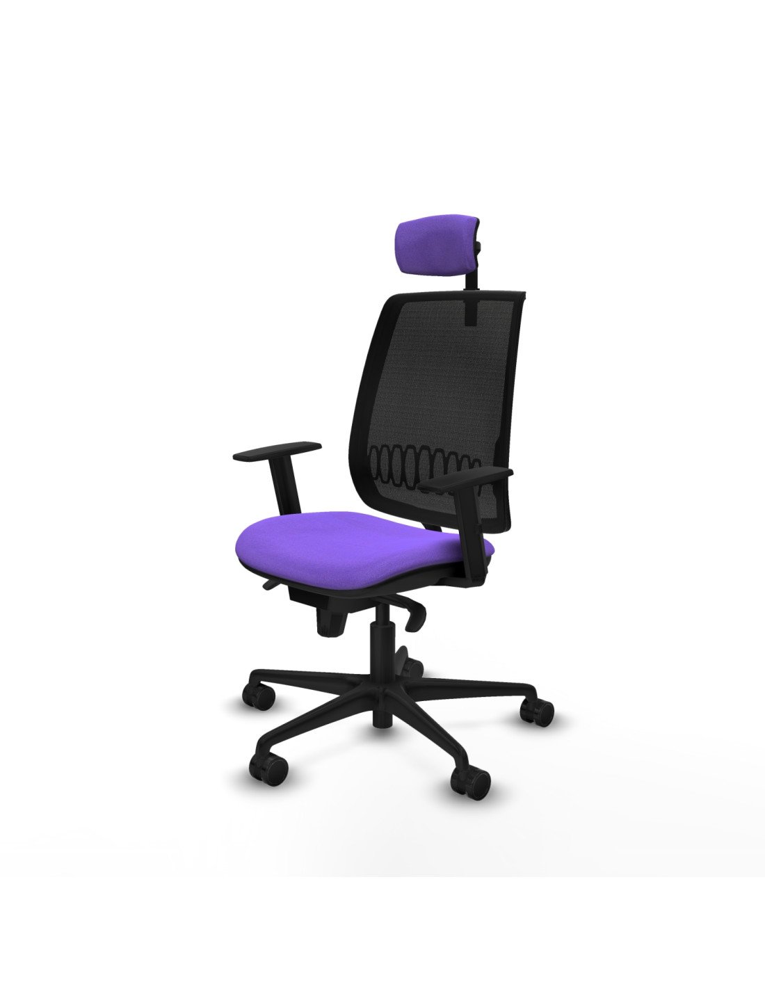 Piqueras y Crespo Alares sincro malla negra bali lila brazos 1D base nailon cabecero 2D ruedas 65 mm nailon