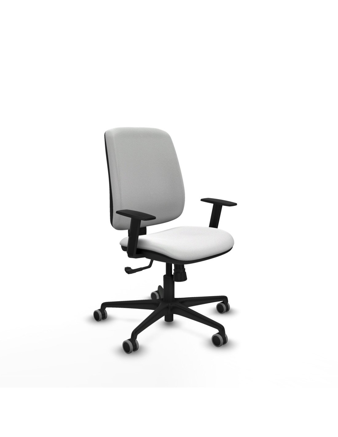 Piqueras y Crespo Alares tapizada sincro bali blanco brazos 1D base nailon ruedas 65mm engomadas