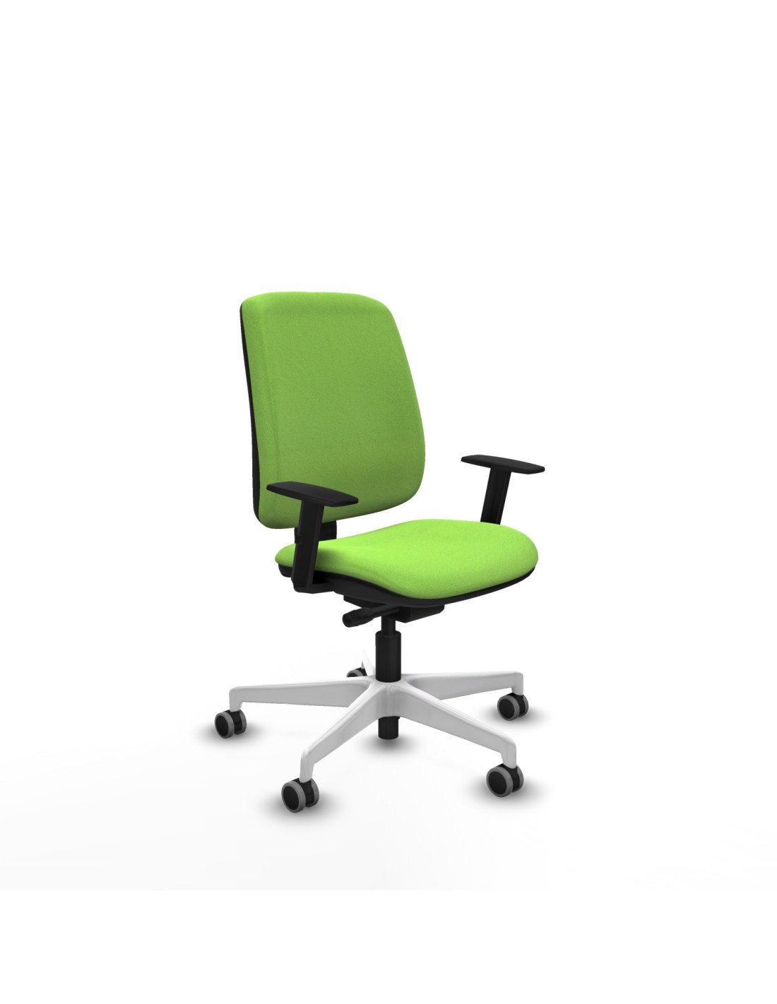 Piqueras y Crespo Alares tapizada traslack bali pistacho brazos 1D base blanca ruedas 65mm engomadas