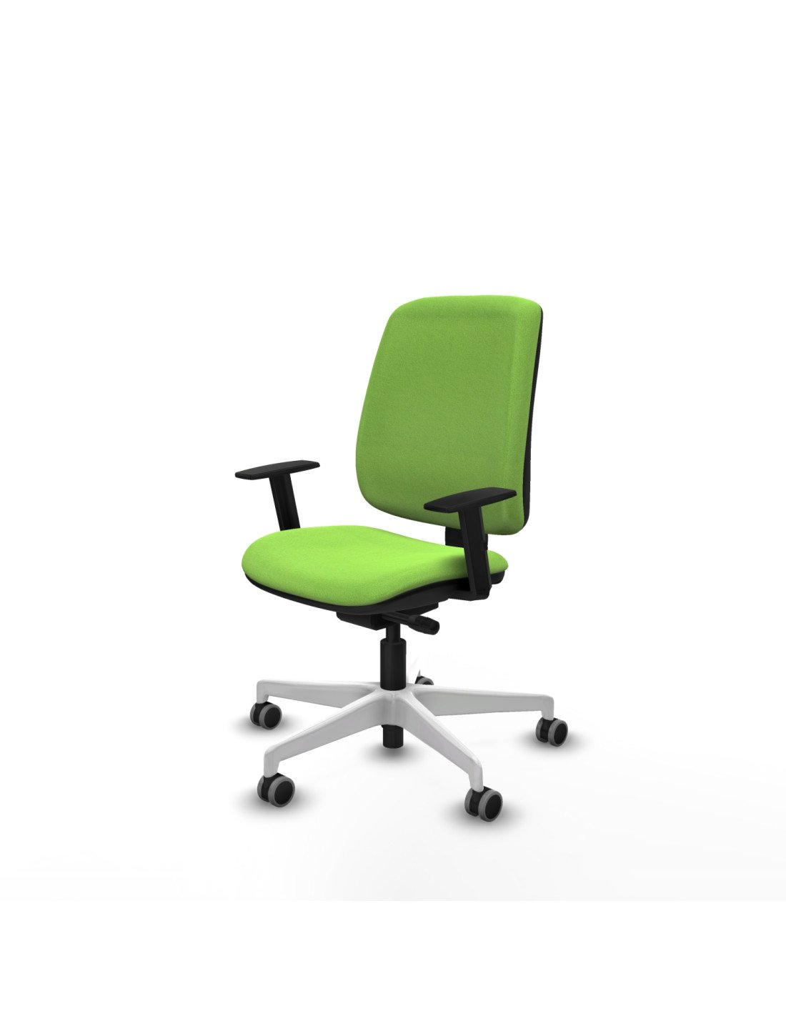 Piqueras y Crespo Alares tapizada traslack bali pistacho brazos 1D base blanca ruedas 65mm engomadas