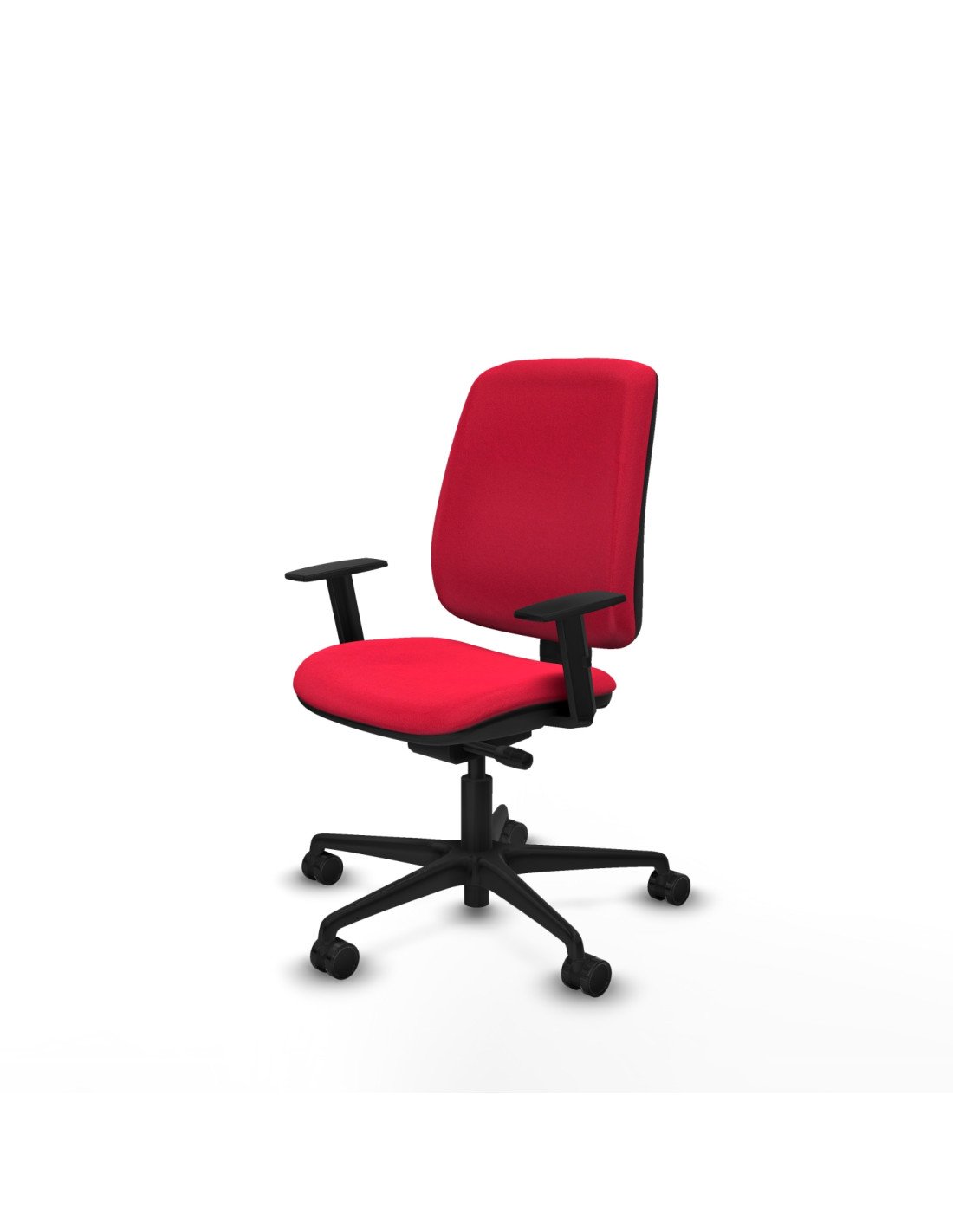 Piqueras y Crespo Alares tapizada traslack bali rojo brazos 1D base nailon ruedas 65 mm nailon