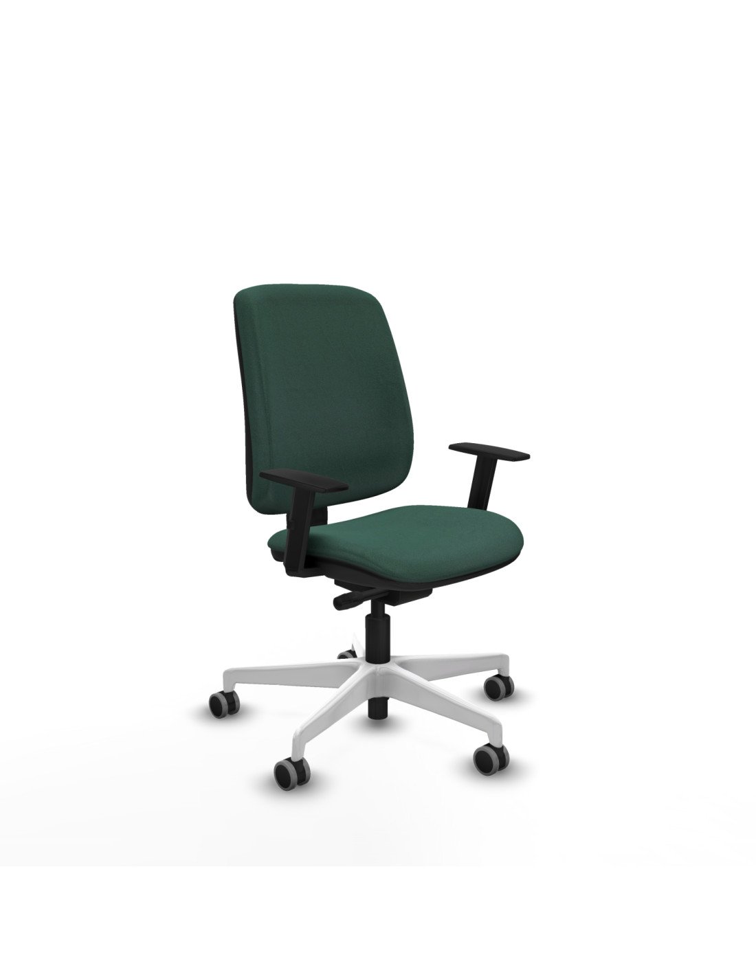 Piqueras y Crespo Alares tapizada traslack bali verde botella brazos 1D base blanca ruedas 65mm engomadas