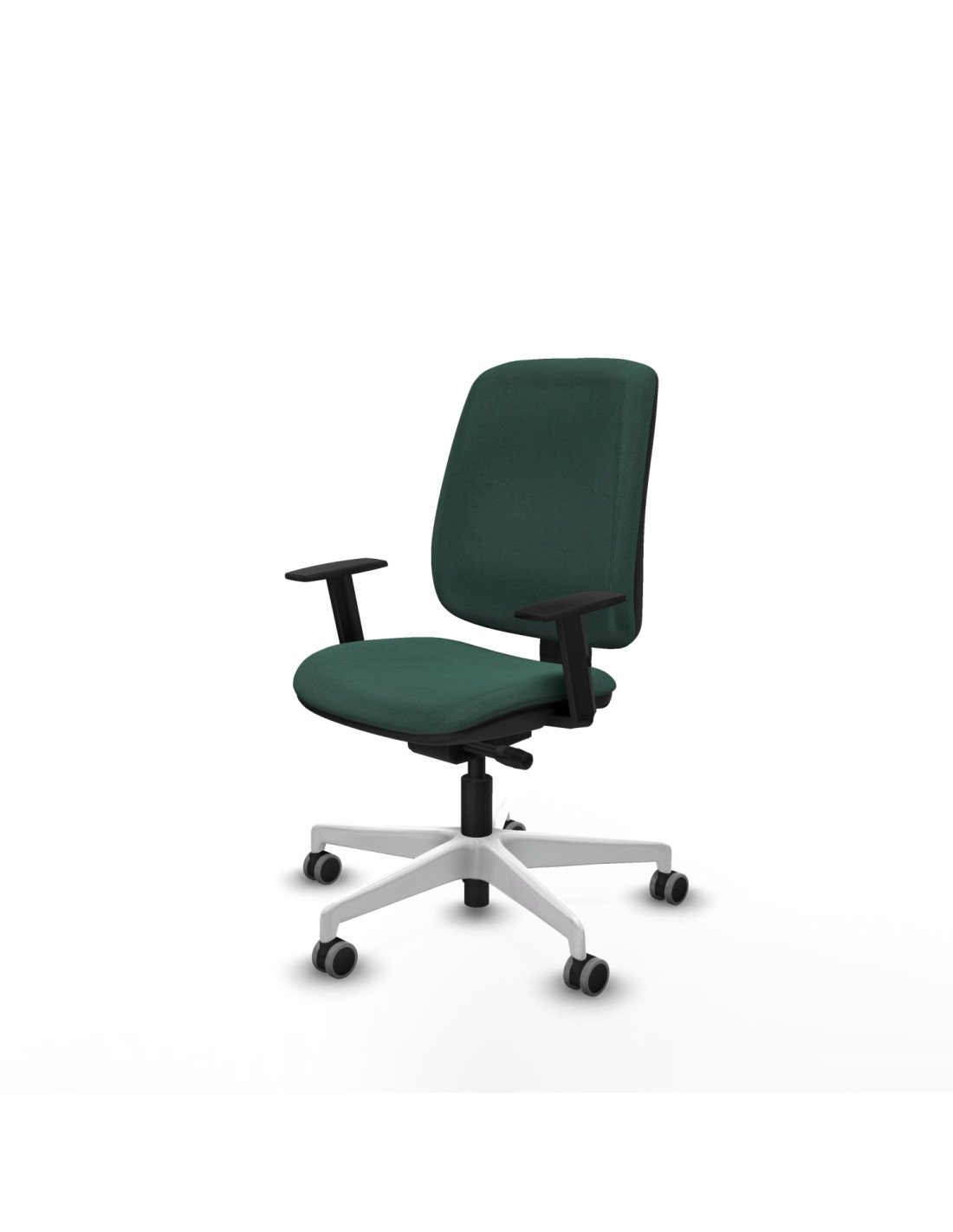 Piqueras y Crespo Alares tapizada traslack bali verde botella brazos 1D base blanca ruedas 65mm engomadas