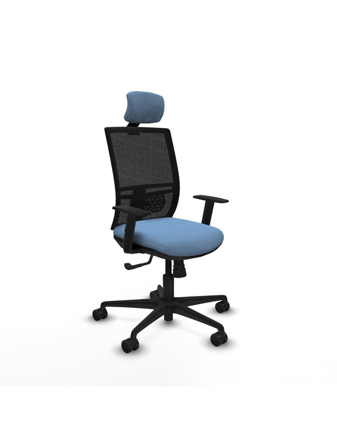 Piqueras y Crespo Yunquera sincro malla negra bali azul cielo brazos 1D base nailon cabecero 1D ruedas 65mm nailon