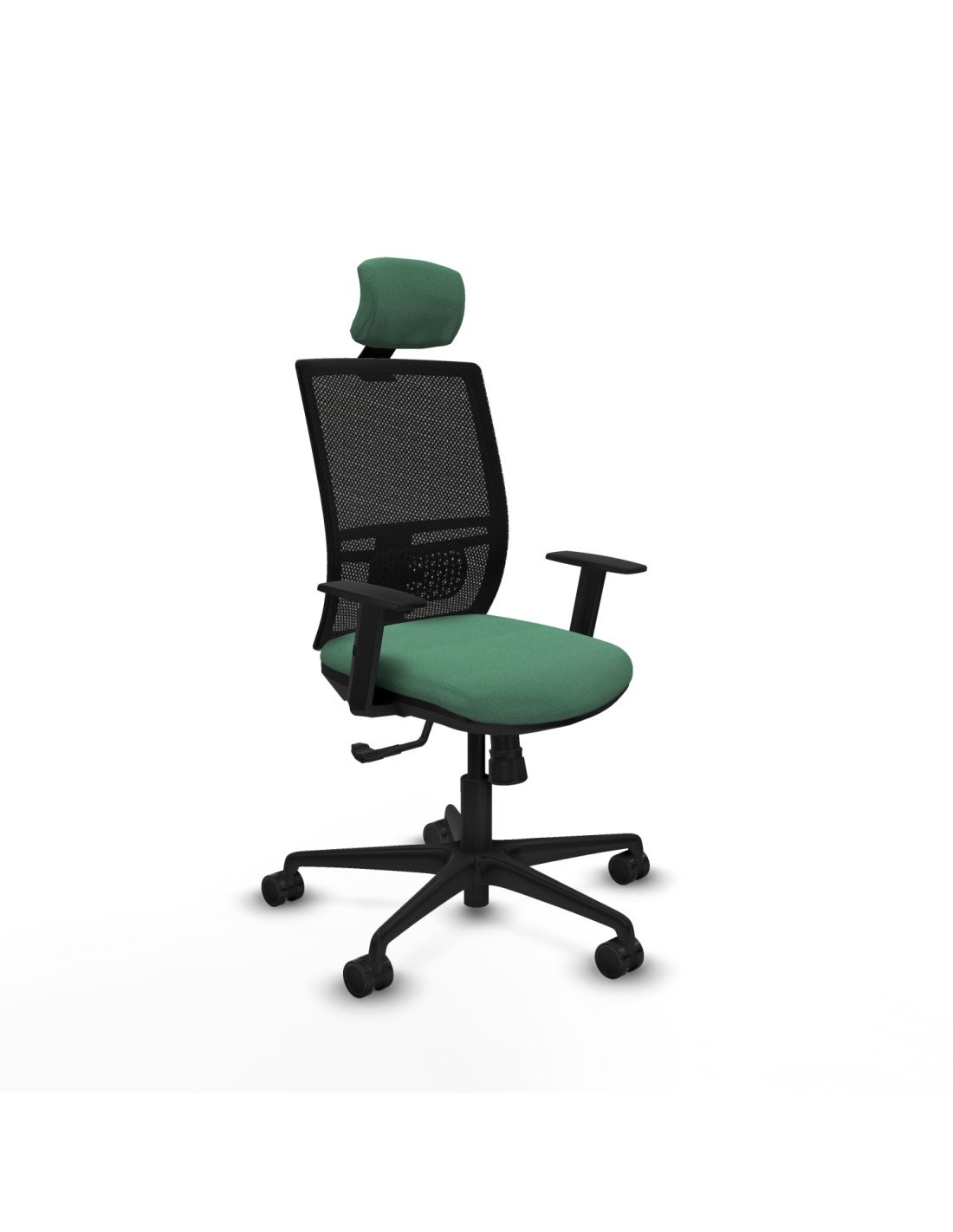 Piqueras y Crespo Yunquera sincro malla negra bali verde esmeralda brazos 1D base nailon cabecero 1D ruedas 65mm nailon