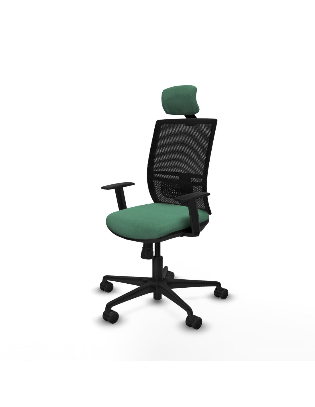 Piqueras y Crespo Yunquera sincro malla negra bali verde esmeralda brazos 1D base nailon cabecero 1D ruedas 65mm nailon