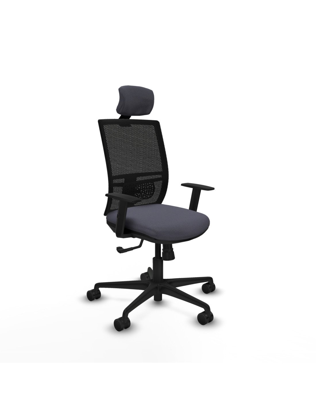 Piqueras y Crespo Yunquera sincro malla negra bali gris oscuro brazos 1D base nailon cabecero 1D ruedas 65mm nailon