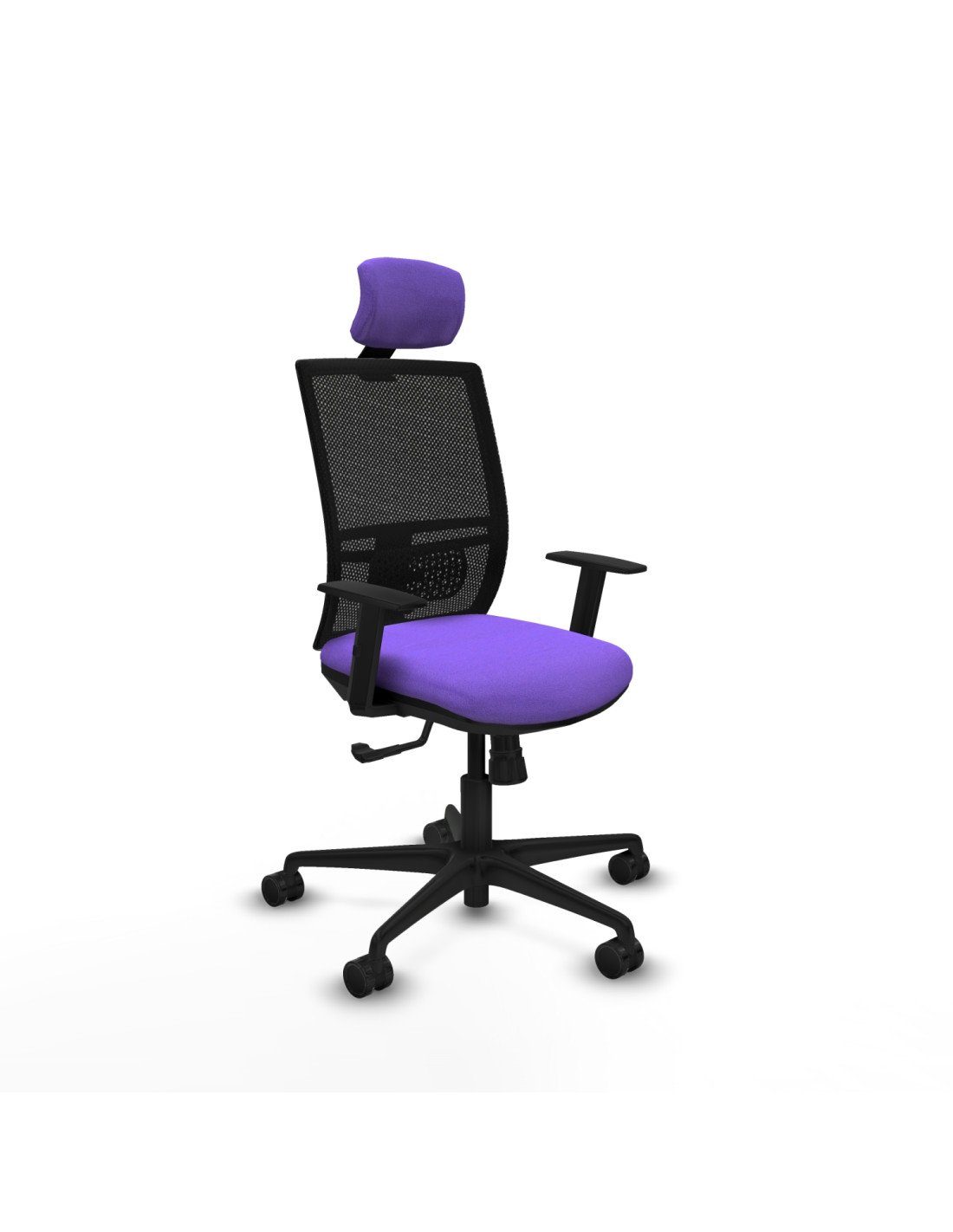 Piqueras y Crespo Yunquera sincro malla negra bali lila brazos 1D base nailon cabecero 1D ruedas 65mm nailon